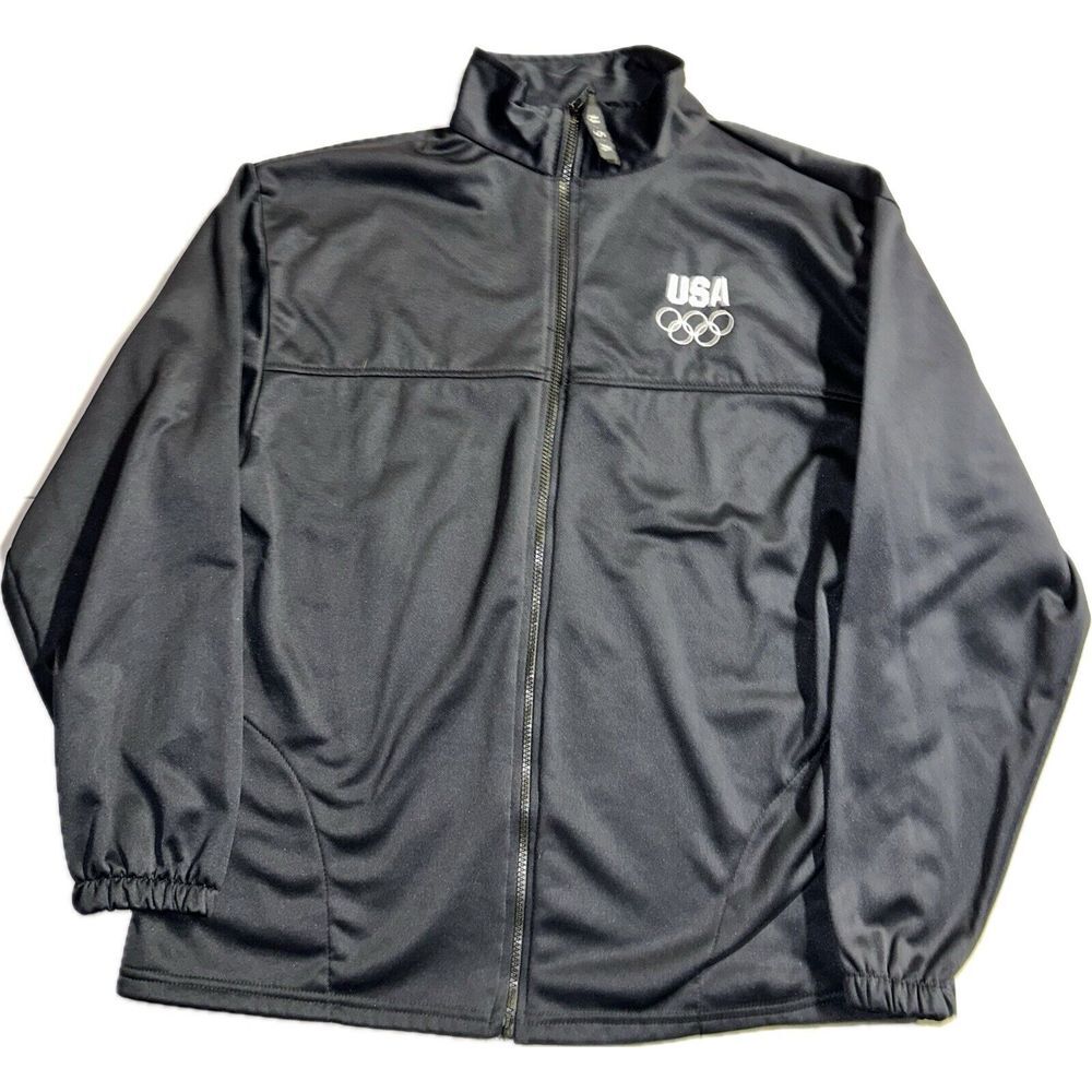 Vintage‎ USA Olympic Committee Zip Up Performance Fleece Men's XL Made in USA